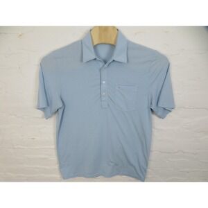 Criquet Polo Shirt Mens Large Blue Striped Pima Cotton Golf Stretch Performance